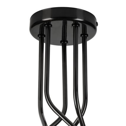 Luster na tyči PRIYA 5xE27/15W/230V čierna