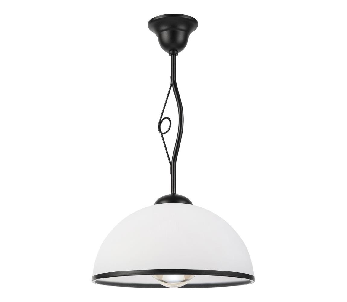 Luster na tyči RETRO 1xE27/60W/230V čierna/biela LM-1.24/CZARNY PÓŁMAT