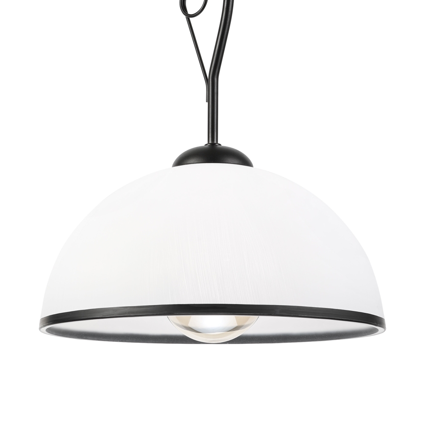 Luster na tyči RETRO 1xE27/60W/230V čierna/biela