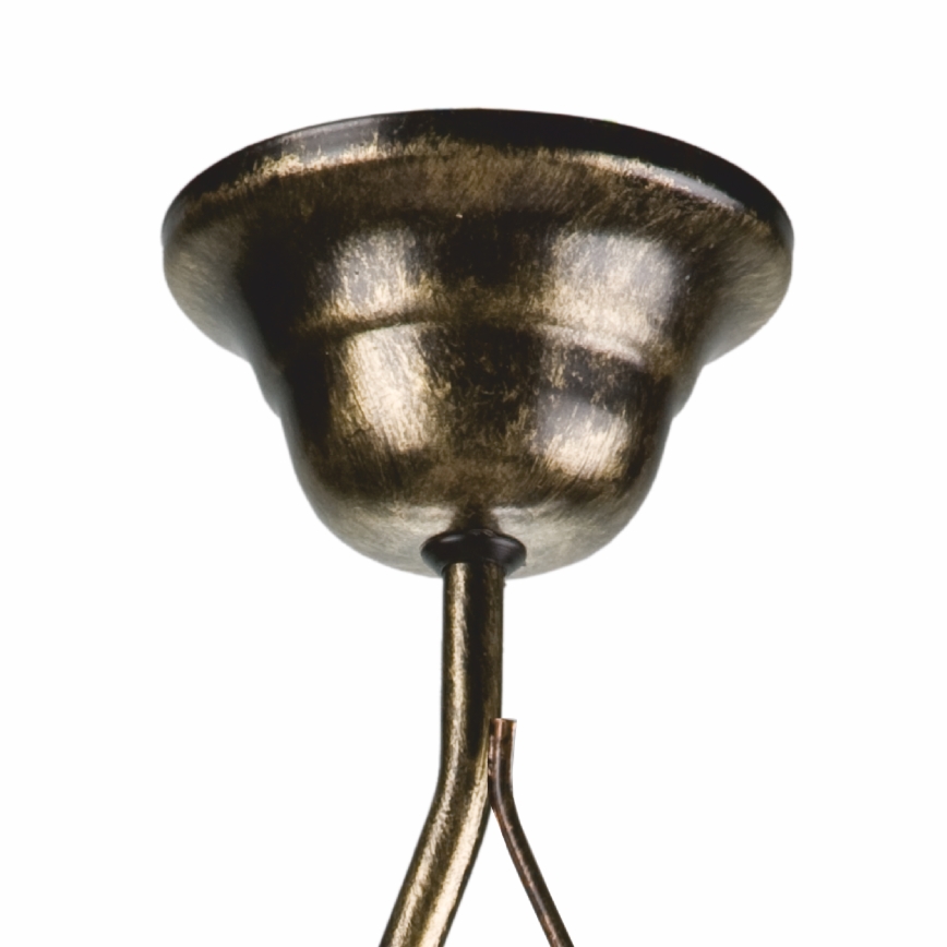 Luster na tyči RETRO 1xE27/60W/230V čierna patiny