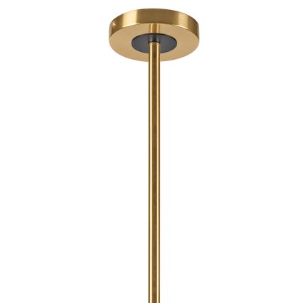 Luster na tyči ROLLO 8xE14/5W/230V zlatá/dymová béžová