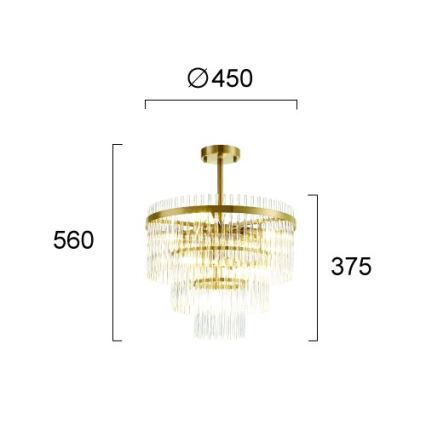 Luster na tyči SABRINA 7xE14/40W/230V zlatý
