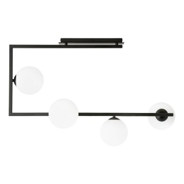 Luster na tyči SOMA 4xE14/10W/230V čierna/biela