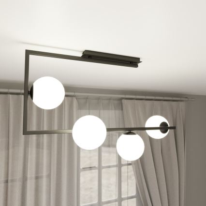 Luster na tyči SOMA 4xE14/10W/230V čierna/biela