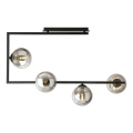 Luster na tyči SOMA 4xE14/10W/230V čierna/šedá