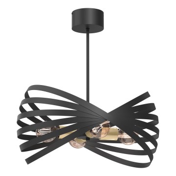 Luster na tyči SPARKLE 4xE27/15W/230V čierna/zlatá