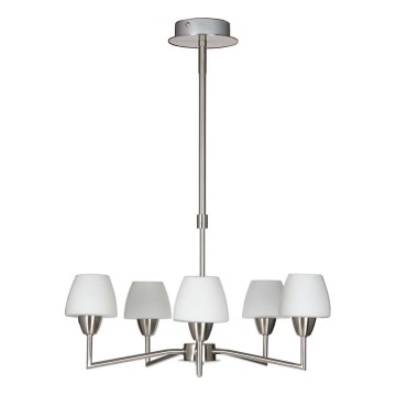 Luster na tyči TOGO 5xG9/40W/230V matný chróm/biela