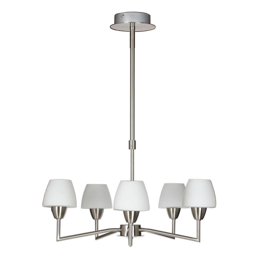 Luster na tyči TOGO 5xG9/40W/230V matný chróm/biela
