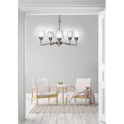 Luster na tyči TOGO 5xG9/40W/230V matný chróm/biela