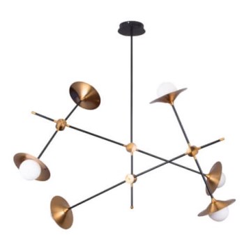 Luster na tyči TROMPETS 6xG9/4W/230V zlatá/čierna