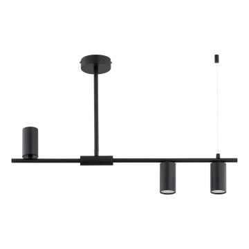 Luster na tyči URANOS 3xGU10/10W/230V čierny