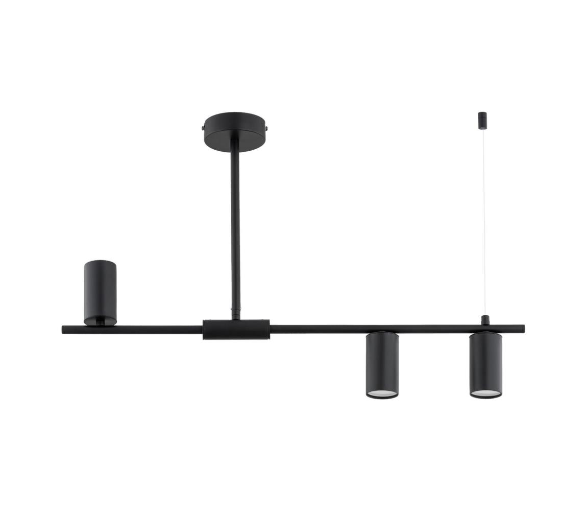 Luster na tyči URANOS 3xGU10/10W/230V čierny 62535