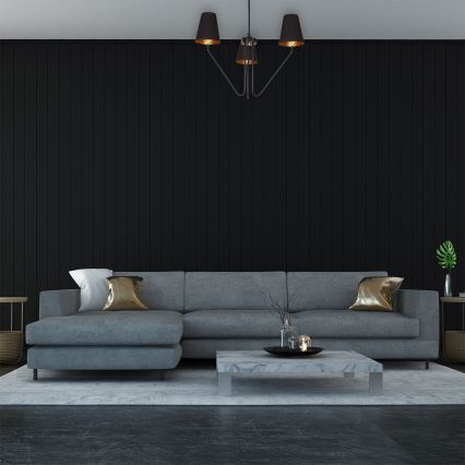 Luster na tyči VICTORIA 3xE27/60W/230V čierna