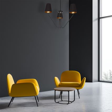Luster na tyči VICTORIA 3xE27/60W/230V čierna