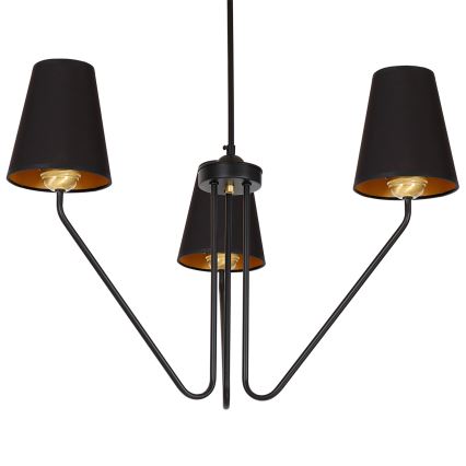 Luster na tyči VICTORIA 3xE27/60W/230V čierna