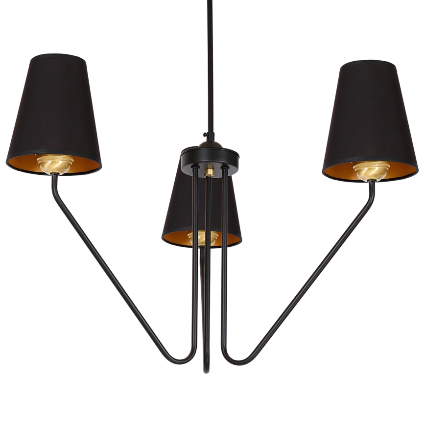 Luster na tyči VICTORIA 3xE27/60W/230V čierna