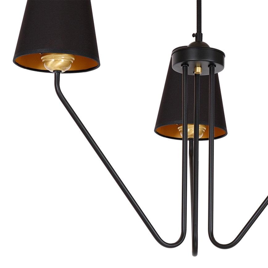 Luster na tyči VICTORIA 3xE27/60W/230V čierna