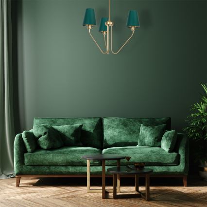 Luster na tyči VICTORIA 3xE27/60W/230V zelená 