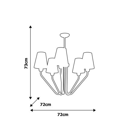 Luster na tyči VICTORIA 5xE27/60W/230V biela