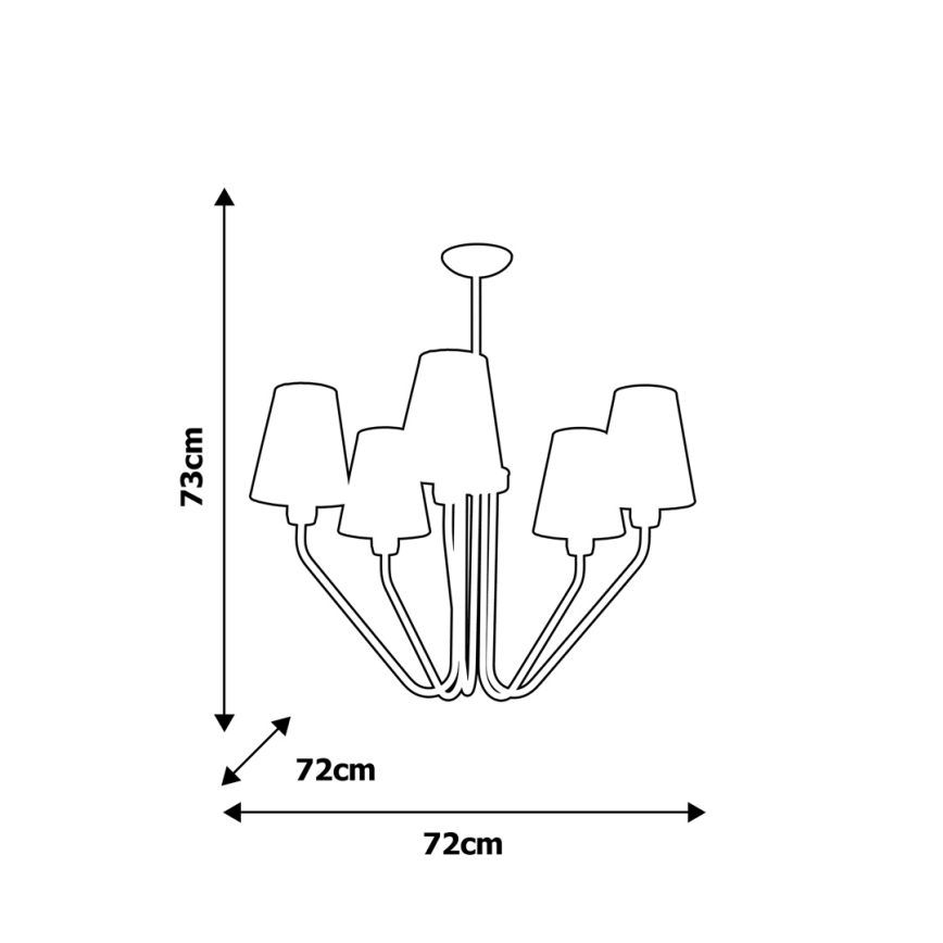 Luster na tyči VICTORIA 5xE27/60W/230V biela