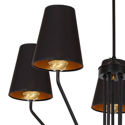 Luster na tyči VICTORIA 5xE27/60W/230V čierna