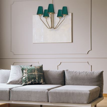 Luster na tyči VICTORIA 5xE27/60W/230V zelená 