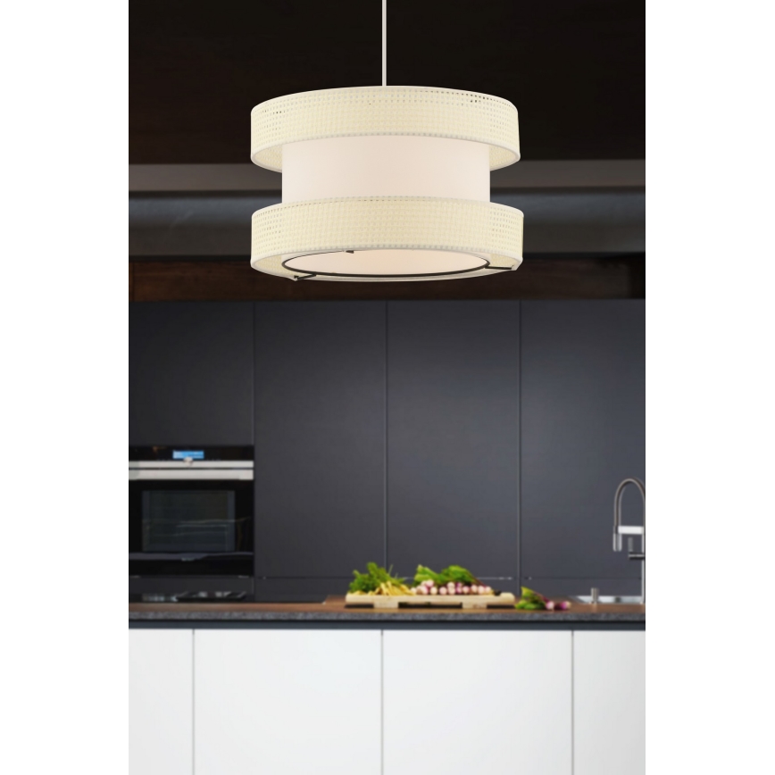 Luster na užetu HALO 1xE27/60W/230V krémová