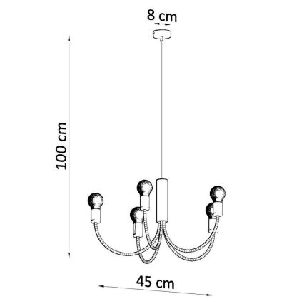 Luster PICCOLO 5xE27/60W/230V