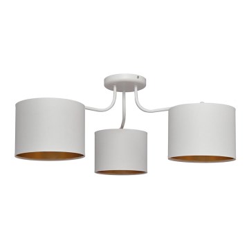 Luster prisadený ALBA 3xE27/15W/230V biela/zlatá