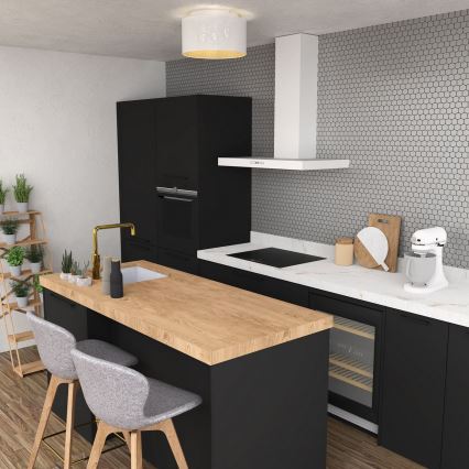Luster prisadený LOFT SHADE 3xE27/60W/230V biela/zlatá