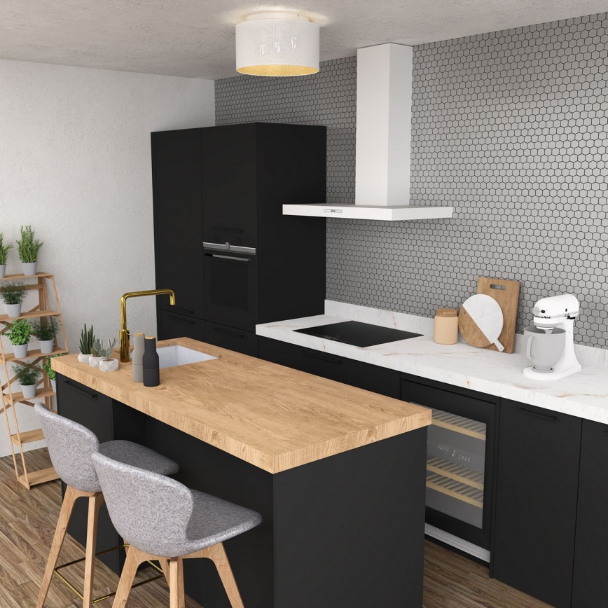 Luster prisadený LOFT SHADE 3xE27/60W/230V biela/zlatá
