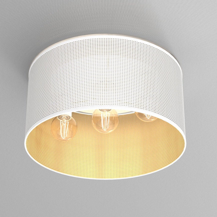 Luster prisadený LOFT SHADE 3xE27/60W/230V biela/zlatá