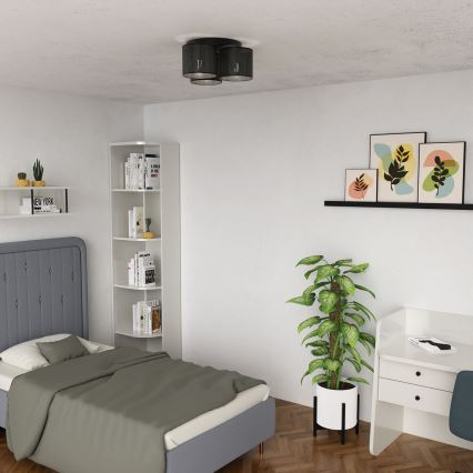 Luster prisadený LOFT SHADE 3xE27/60W/230V čierna