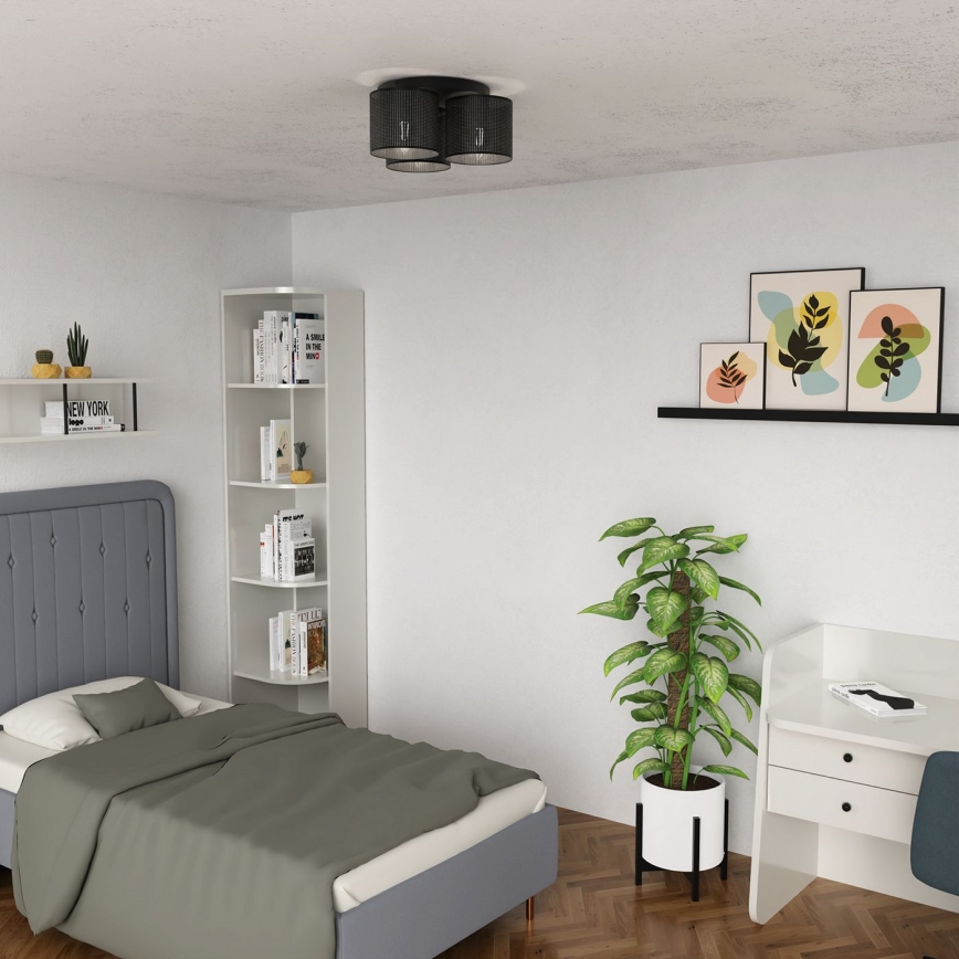 Luster prisadený LOFT SHADE 3xE27/60W/230V čierna