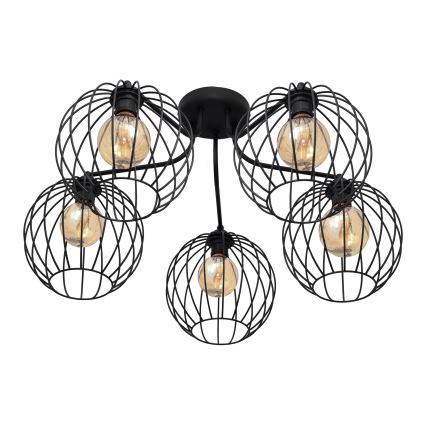 Luster prisadený MERCURE 5xE27/15W/230V čierna