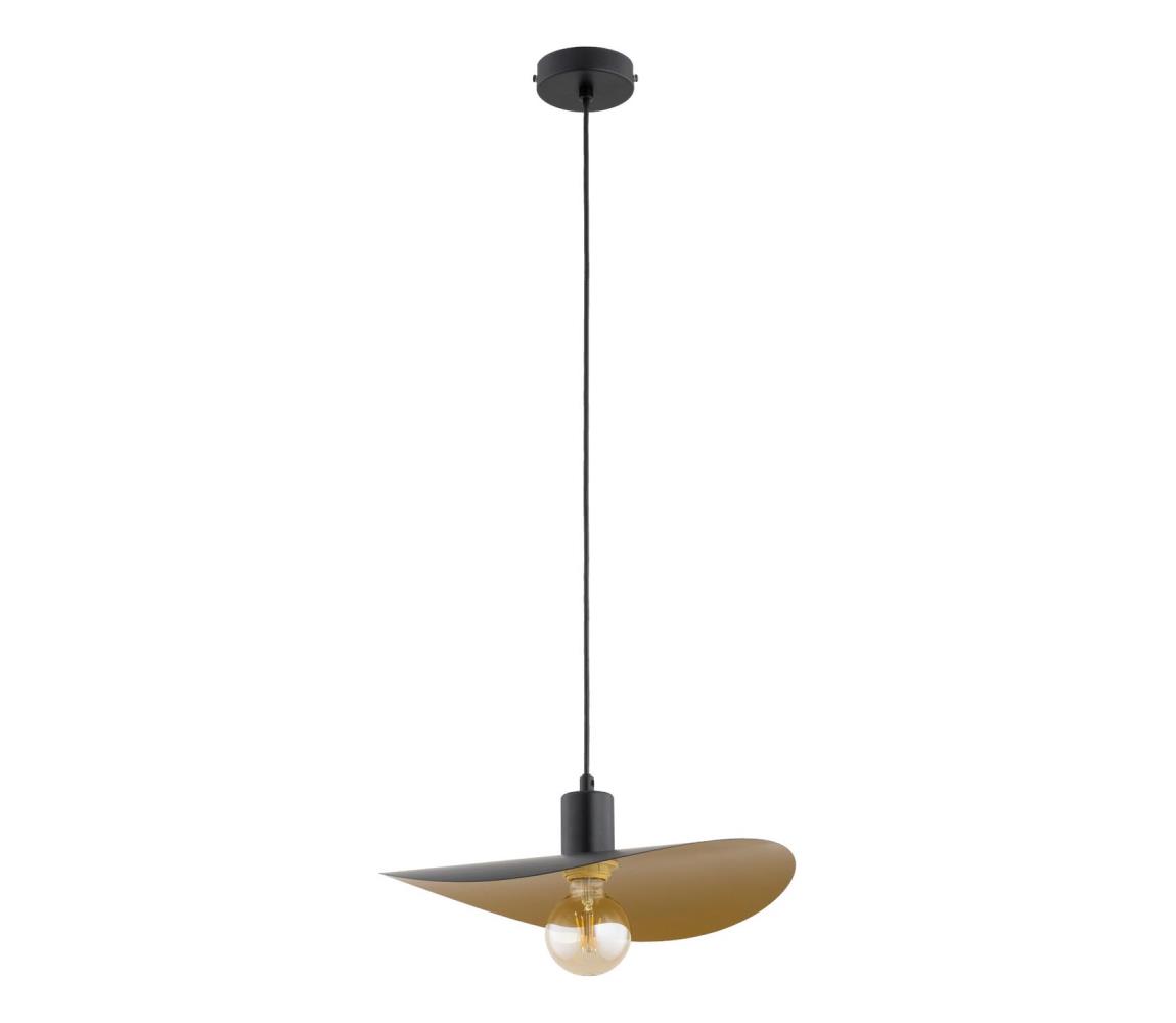 Luster SAVANA na lanku 1xE27/15W/230V pr. 30 cm čierna/zlatá 61627