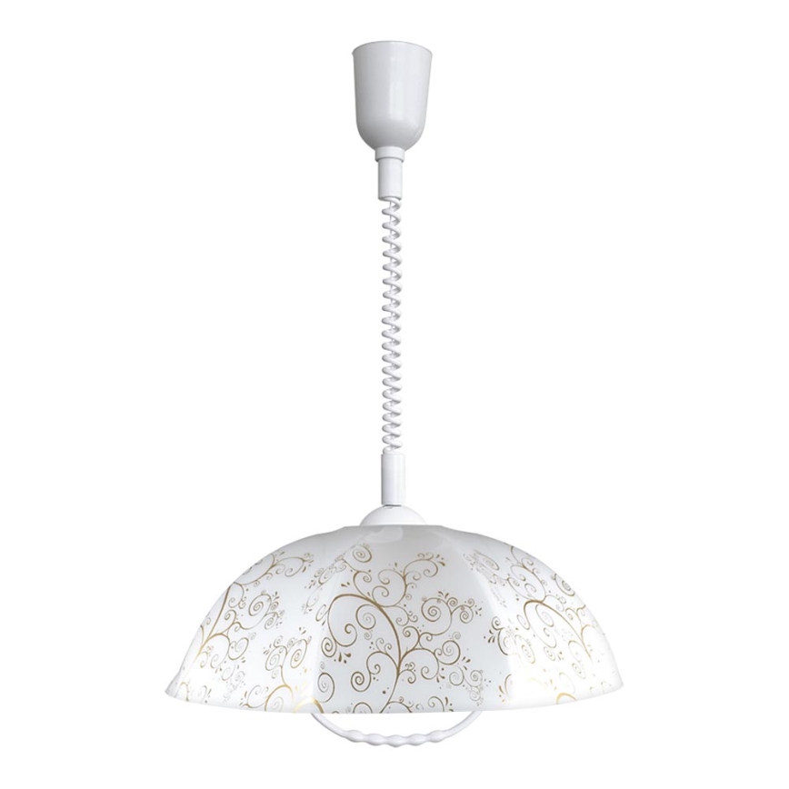 Luster sťahovací AKRYL TR 1xE27/15W biela špirály