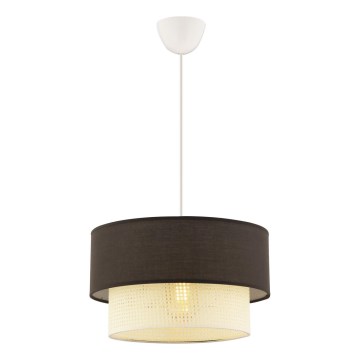 Lustr na lanku ECHO 1xE27/60W/230V hnedá/krémová