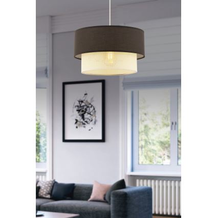 Lustr na lanku ECHO 1xE27/60W/230V hnedá/krémová