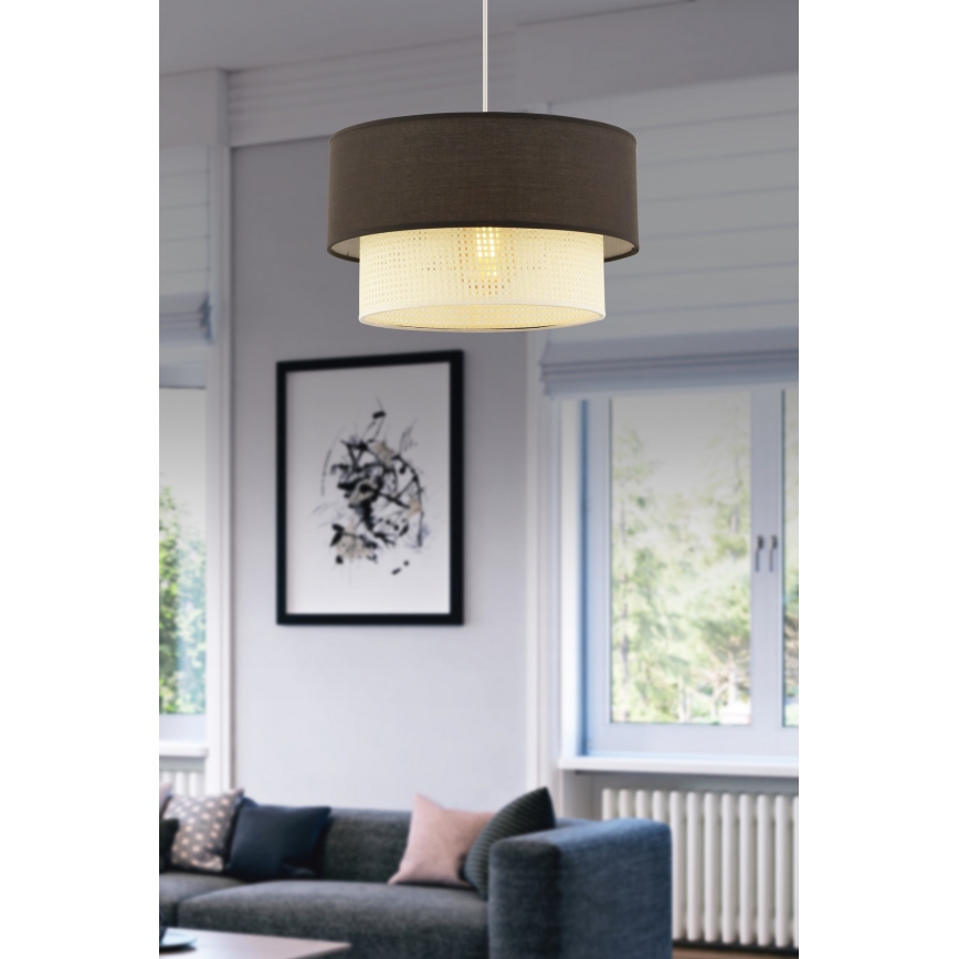 Lustr na lanku ECHO 1xE27/60W/230V hnedá/krémová