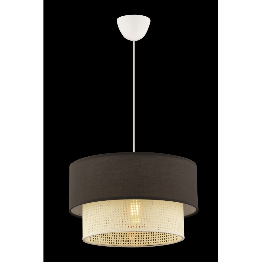 Lustr na lanku ECHO 1xE27/60W/230V hnedá/krémová