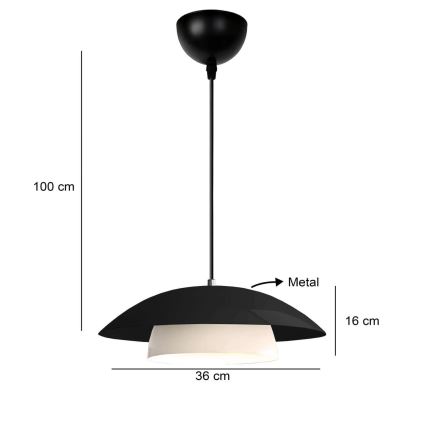 Lustr na vršku MOONLIGH 1xE27/40W/230V čierna