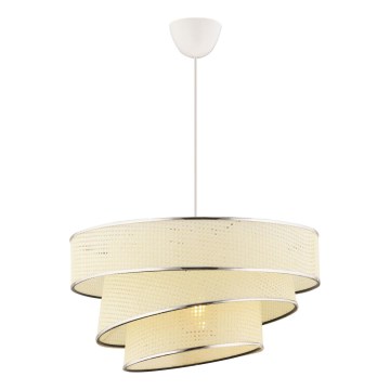 Lustra na lanku COUPER 1xE27/60W/230V biela/lesklý chróm
