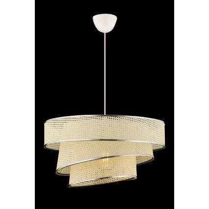 Lustra na lanku COUPER 1xE27/60W/230V biela/lesklý chróm