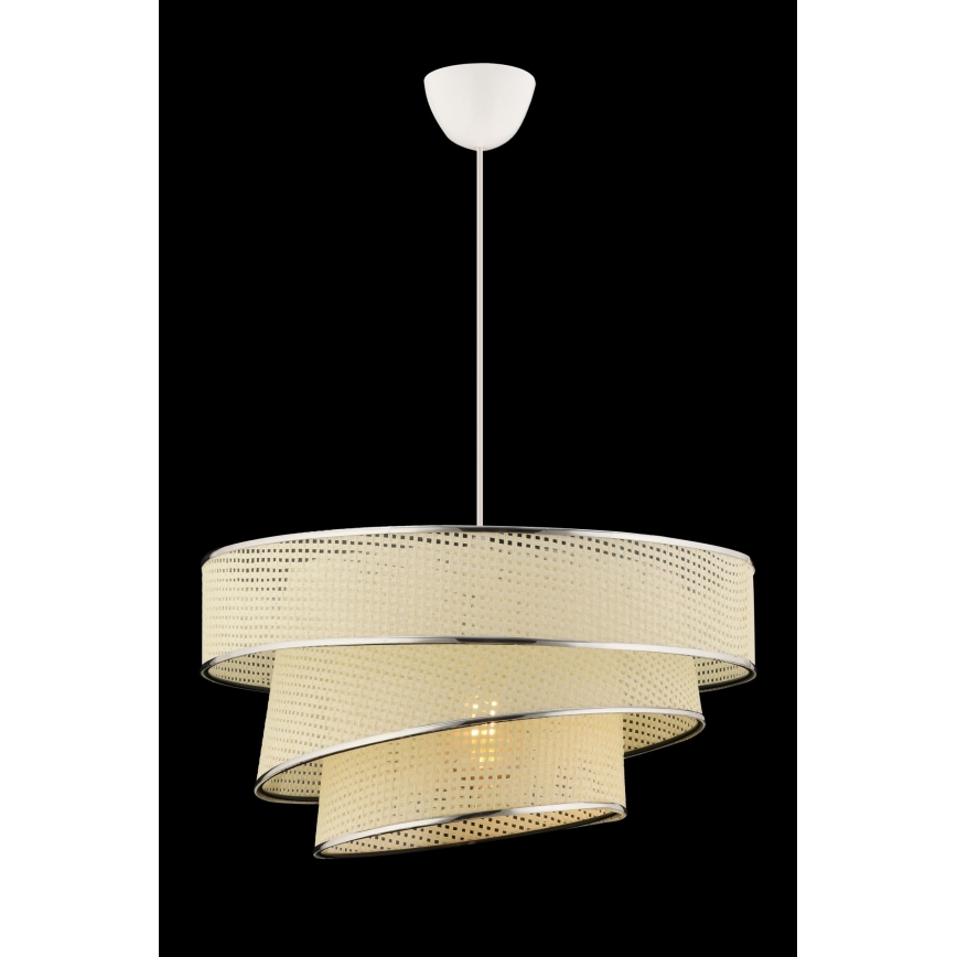 Lustra na lanku COUPER 1xE27/60W/230V biela/lesklý chróm