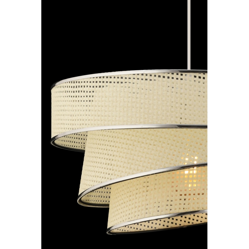 Lustra na lanku COUPER 1xE27/60W/230V biela/lesklý chróm