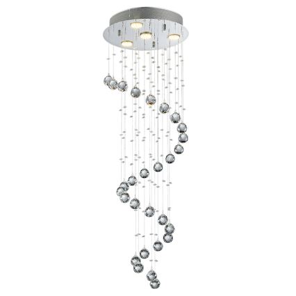 Luxera 62410 - Krištáľový prisadený luster COIL 4xGU10/50W/230V