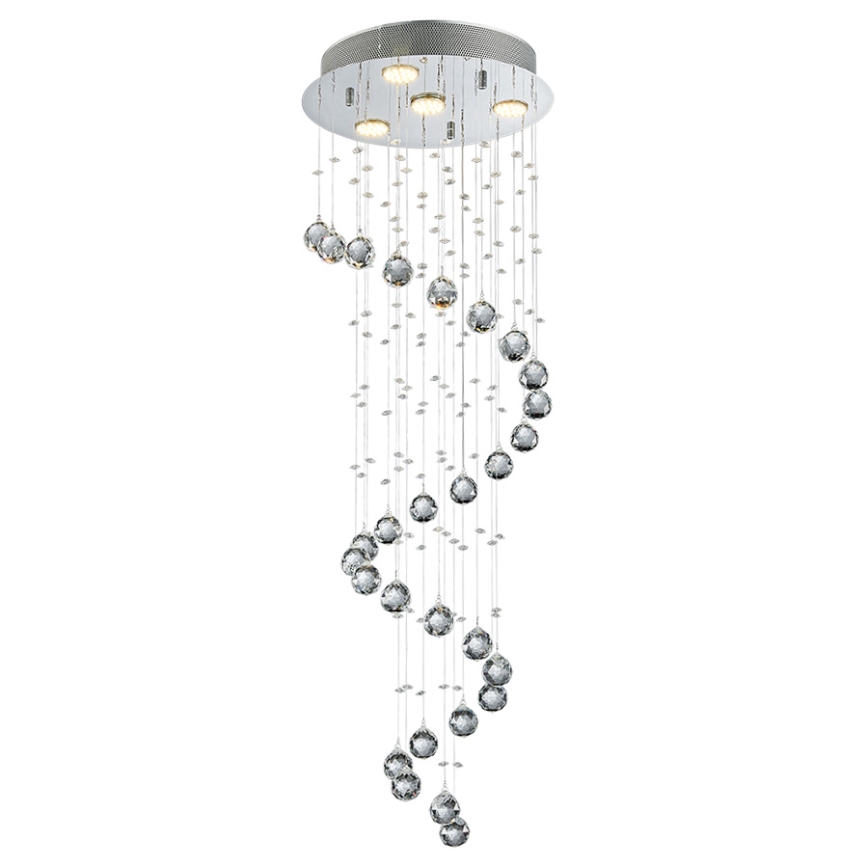 Luxera 62410 - Krištáľový prisadený luster COIL 4xGU10/50W/230V