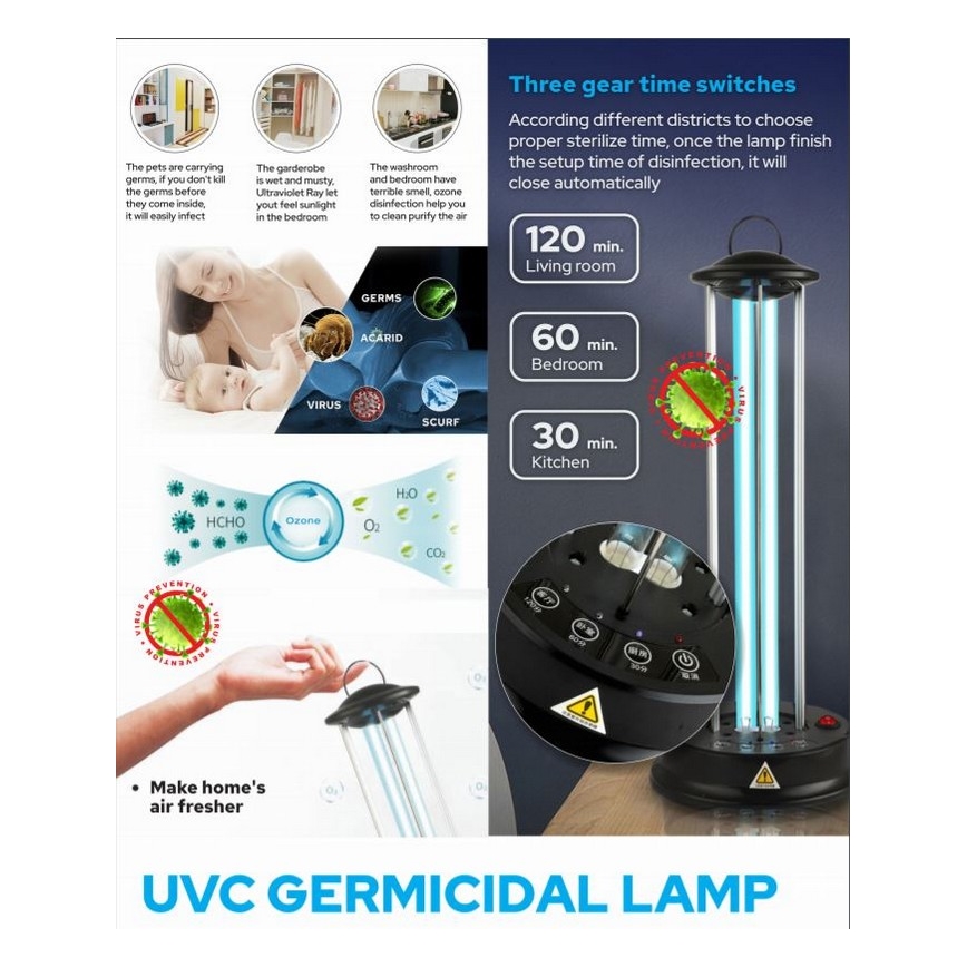 Luxera 70413 - Dezinfekčná germicídna lampa UVC/36W/230V