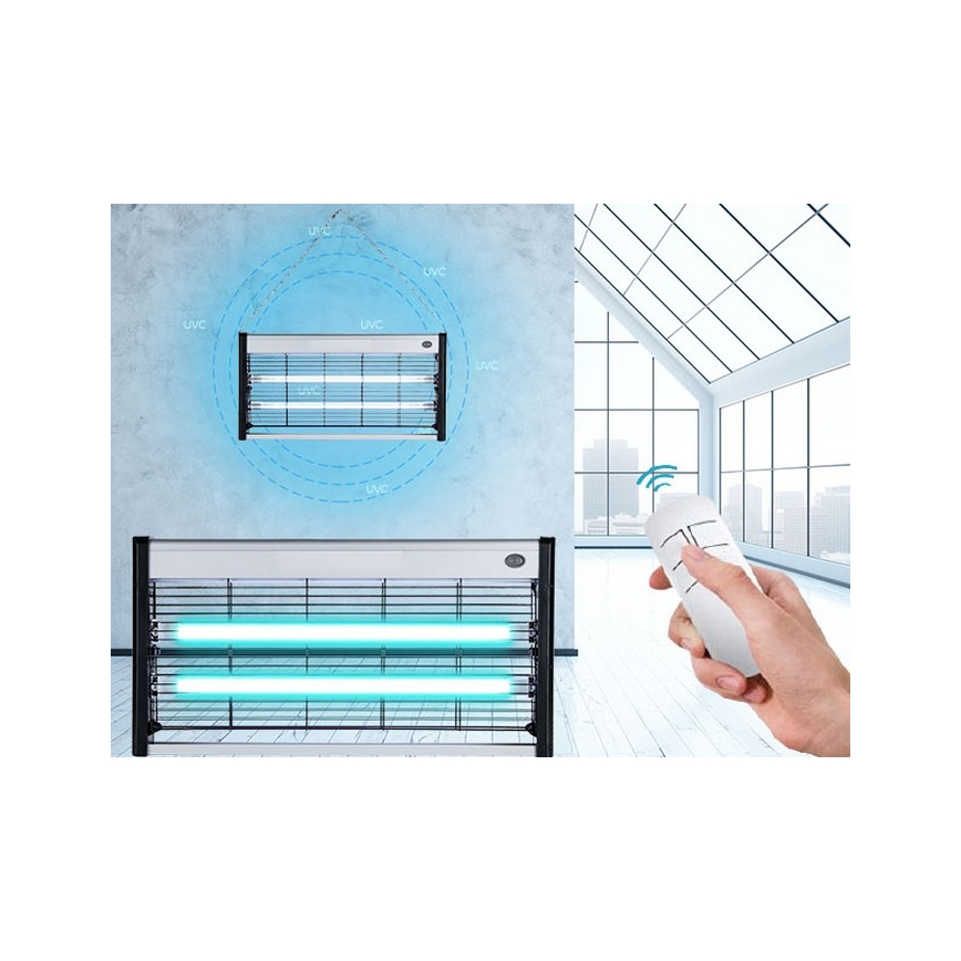 Luxera 70418 - Dezinfekčná germicídna lampa 2xT5 UVC/15W/230V + DO